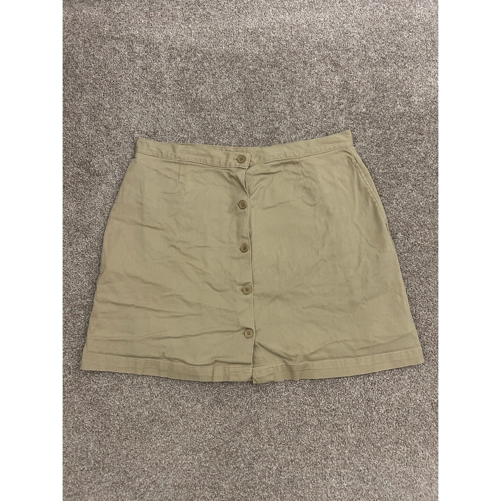 Country Club AW Golf Skort Women 14 Tan Excellent Button Front Cotton Blend VTG